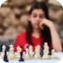 A girl playing chess